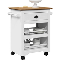vidaXL Kitchen Trolley BODO White and Brown 67.5x45x80 cm