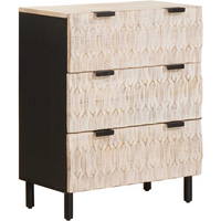 vidaXL Sideboard White Wash Finish 60 x 33 x 75 cm Solid Mango Wood
