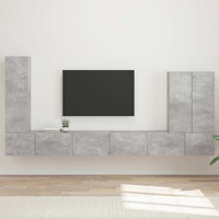 vidaXL TV Wall Cabinet Set Wall-mounted 6 pcs Concrete Grey
