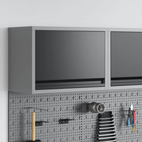 vidaXL Tool Cabinet with Storage Black and Grey 50 x 25 x 35 cm