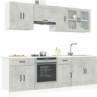 vidaXL 8 Piece Kitchen Cabinet Set Kalmar Concrete Grey Engineered Wood
