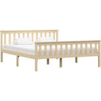vidaXL Bed Frame without Mattress Natural Solid Pinewood 160x200 cm