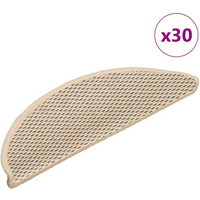 vidaXL Stair Mats Self-adhesive Sisal-Look 30 pcs 56x17x3 cm Berber