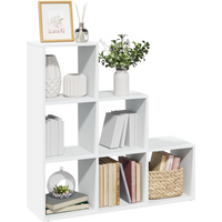 vidaXL Room Divider Bookcase 3-Tier White 99x29x99 cm Engineered Wood