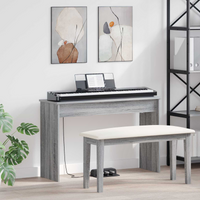 vidaXL Keyboard Stand Grey Sonoma 100 x 32 x 64 cm Engineered Wood