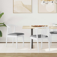vidaXL Dining Chair 2 pcs White and Grey Solid Rubberwood