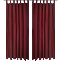 2 pcs Bordeaux Micro-Satin Curtains with Loops 140 x 245 cm