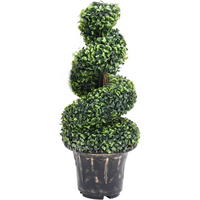 vidaXL Artificial Boxwood Spiral Plant with Pot Green 89 cm