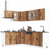 vidaXL 11 Piece Kitchen Cabinet Set Porto Old Wood Engineered Wood