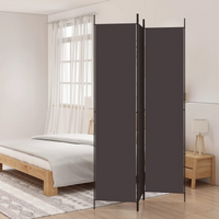 vidaXL 3-Panel Room Divider Brown 150x220 cm Fabric