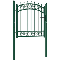 vidaXL Fence Gate with Spikes Steel 103x97 cm Green