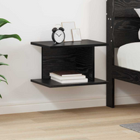 vidaXL Bedside Table Black Oak 40 x 30 x 25 cm Engineered Wood