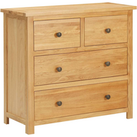 vidaXL Chest of Drawers 80x35x75 cm Solid Oak Wood