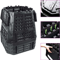 vidaXL Garden Composter Black 93.3x93.3x113 cm 740 L