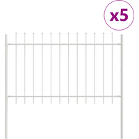 vidaXL Garden Fence 5 pcs White 8.5 x 0.8 m Powder-coated Steel
