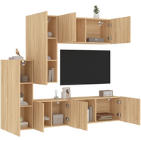 vidaXL 5 Piece TV Wall Units Sonoma Oak Engineered Wood
