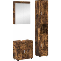 vidaXL Bathroom Furniture Set TULUM Smoked Oak Engineered Wood