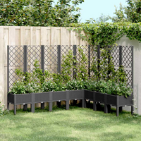 Garden Planter with Trellis 200x160x142 cm PP