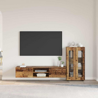 vidaXL TV Cabinet Set with Drawer FLORIN Old Wood Engineered Wood