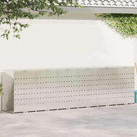 vidaXL Wheelie Bin Storage for 6 Bins Silver 408 x 77.5 x 115.5 cm