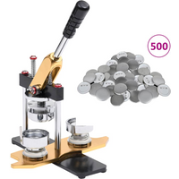 vidaXL Badge Maker with 500 pcs Pinback Button Parts 44mm Rotate Punch