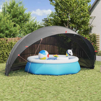 vidaXL Pool Dome Folding Manual Black 592 x 590 x 275 cm