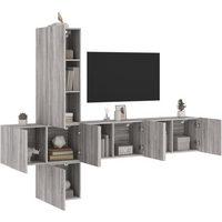 vidaXL 5 Piece TV Wall Units Grey Sonoma Engineered Wood