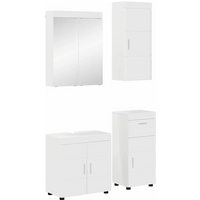 vidaXL Bathroom Furniture Set TULUM High Gloss White Engineered Wood