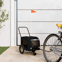 vidaXL Pet Bike Trailer with Storage Black 124.5 x 63.5 x 53 cm
