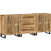vidaXL Sideboards 3 pcs 60x34x75 cm Solid Wood Rough Mango