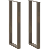 vidaXL Bar Table Legs U-Shaped 2 pcs Natural Steel 40x(110-111) cm Steel