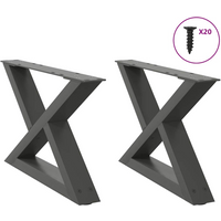 vidaXL Coffee Table Legs 2 pcs Anthracite 50x(30-31.3) cm Steel