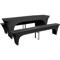 vidaXL Three Piece Slipcover for Beer Table/Benches Stretch Anthracite