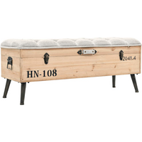 vidaXL Storage Bench 110 cm Solid Firwood
