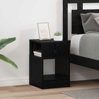 vidaXL End Table 2 pcs Black Oak 30.5 x 30 x 45 cm Engineered Wood