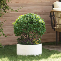 vidaXL Planter Ring White 40 x 40 x 20 cm Cold-rolled Steel