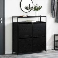 vidaXL Shoe Cabinet Black Oak 100 x 34 x 112 cm Engineered Wood