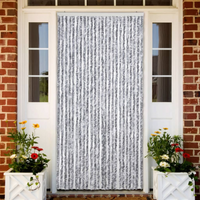 vidaXL Insect Curtain White and Grey 100x220 cm Chenille