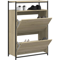 vidaXL Shoe Cabinet Sonoma Oak 75x34x112 cm Engineered Wood