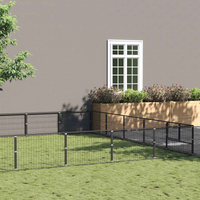 vidaXL Dog Kennel Black 50 m² Steel