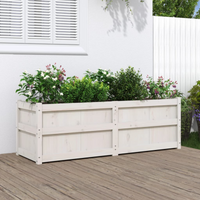 vidaXL Garden Planter White 150x50x50 cm Solid Wood Pine
