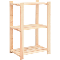 vidaXL 3-Tier Storage Rack 60x38x90 cm Solid Pinewood 150 kg