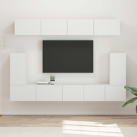 vidaXL TV Cabinet Set Wall-mounted 5 pcs White Engineered Wood