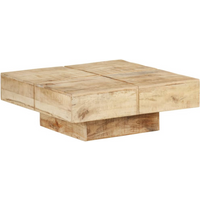 vidaXL Coffee Table 80x80x28 cm Solid Mango Wood