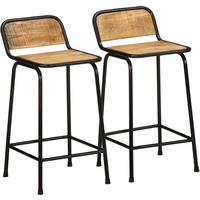 vidaXL Bar Stools 2 pcs 46x35.5x80 cm Solid Wood Rough Mango