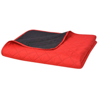 vidaXL Double-sided Quilted Bedspread Red and Black 220x240 cm