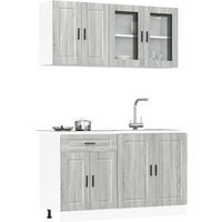 vidaXL 4 Piece Kitchen Cabinet Set Porto Grey Sonoma Engineered Wood