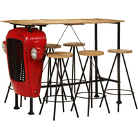 vidaXL 7 Piece Bar Set Solid Wood Mango