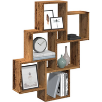vidaXL Wall Cube Shelf Old Wood 78x15x93 cm Engineered Wood