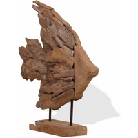 vidaXL Fish Sculpture Teak 40x12x57 cm